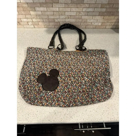 Disney‎ Canvas Bag w/ Braided Leather Straps dr - Picture 1 of 4